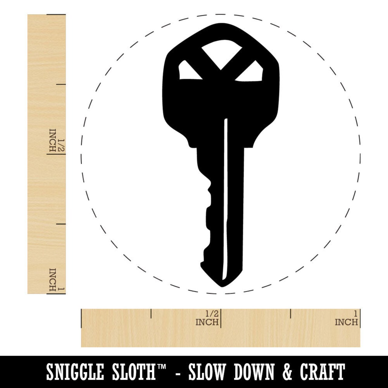 Modern House Key Silhouette Rubber Stamp for Stamping Crafting Planners